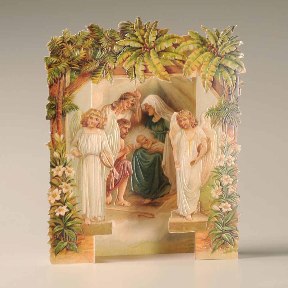Ndc11490 Palm Trees And Angels Nativity Card Mamelok