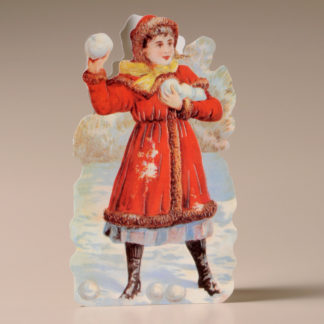 Nostalgic Christmas Card - Girl in the Snow