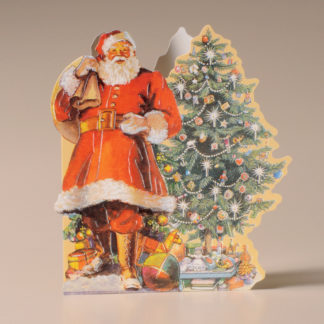 Nostalgic Christmas Card - Santa, Tree and Toys